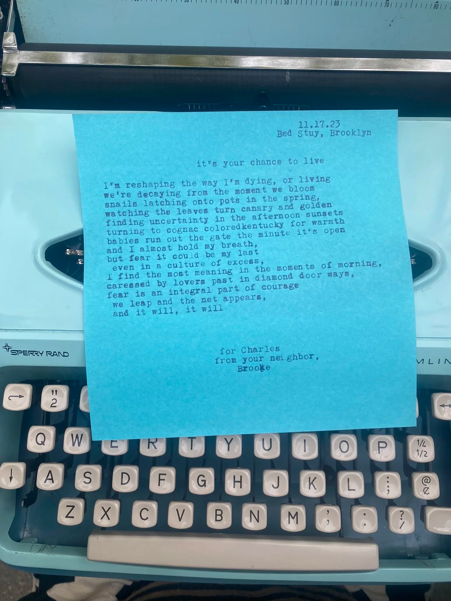 Custom Typewriter Poem